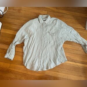 American Eagle Outfitters Sage Green Textured Shirt
